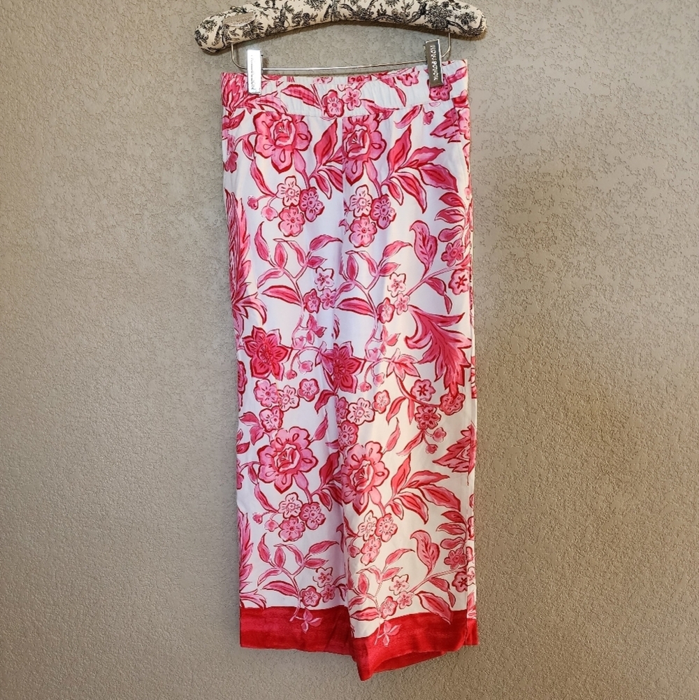 Talbots floral wide leg pants size XS New